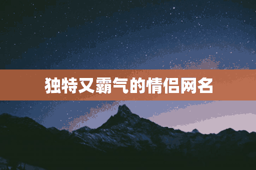 独特又霸气的情侣网名(独特又霸气的情侣网名两个字)